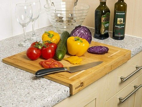 Counter Edge Chopping Board Organic Bamboo  Kitchen Food Cutting Serving Boards
