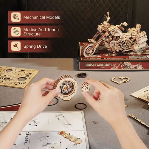 ROKR 3D DIY Wooden Motorcycle Model Building Kit Puzzle Kids Gift Assembly Toy — image 8