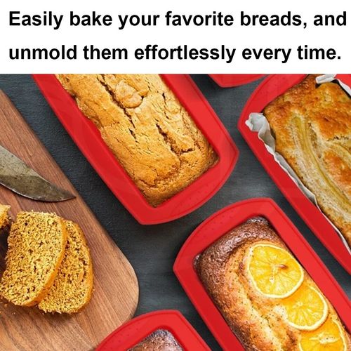 2Pcs 2lb Silicone Loaf Tin Non Stick Bread Baking Cake Mould Pan Bakeware Mold — image 4