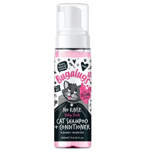 No Rinse Cat Shampoo & Conditioner 200ml Bugalugs Baby Fresh Fragrance Waterless — image 1