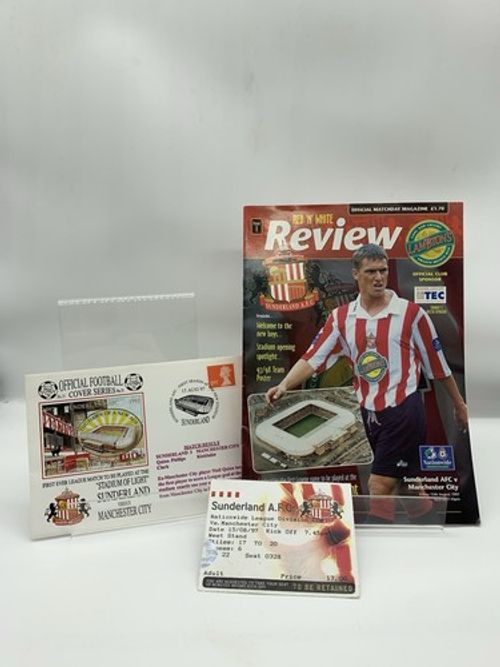 RARE Sunderland v Manchester City 15/8/97 Programme + Ticket FIRST LEAGUE GAME