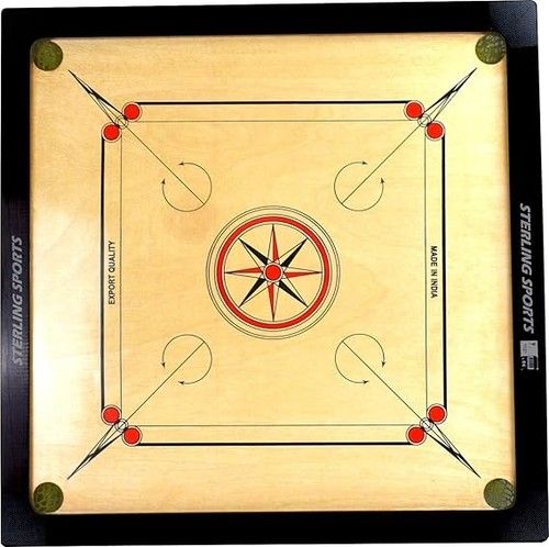 Carrom Board 33"x33" Coins & Striker Set Great Quality Family Game
