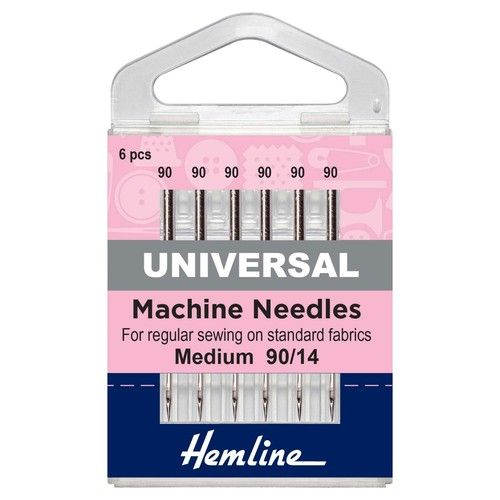 Hemline Universal Sewing Machine Needles Sizes 70/10, 80/12, 90/14, 100/16