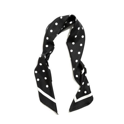 100% silk black and white Polka dot handmade women's silk Square scarf 35" 89cm — image 4