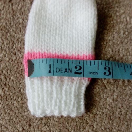 Hand Knitted Baby Hat and Mitten Set White, 0-3 Months — image 7