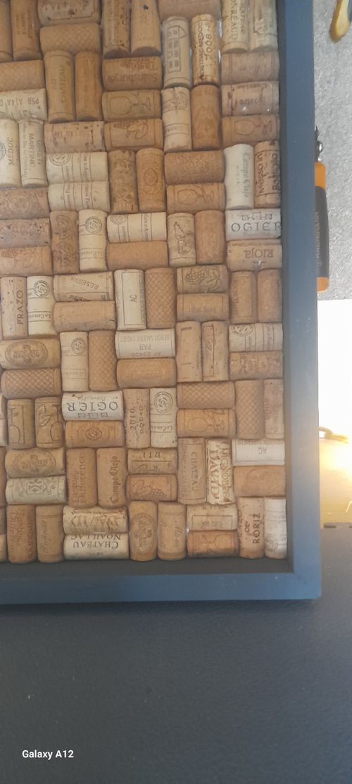 Framed Wine Cork Mosaic Panel, Assorted Natural Wine Corks for Crafts — image 3