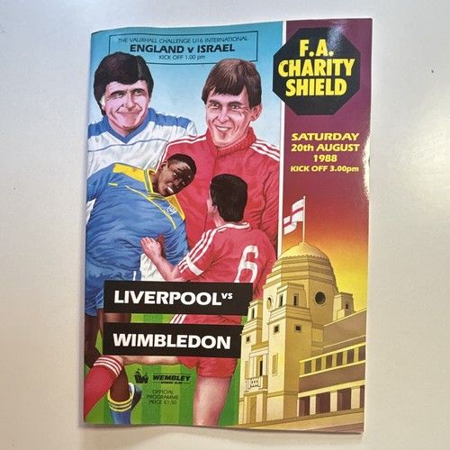 F.A. Charity Shield Programme Liverpool vs Wimbledon 20th August 1988