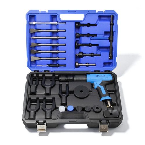 27PCS Heavy Duty Pneumatic Air Hammer Chisel Kit Vibration Impact Tool 2500BPM