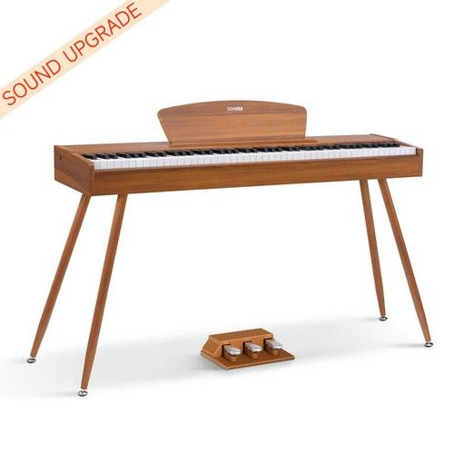 🎹Donner DDP-80 Wooden Style 88 Key Weighted Digital Piano w/ Stand + 3 Pedal