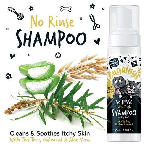 No Rinse Dog Shampoo Quick Dry Foam Dispenser All Breeds 200ml Bugalugs Pet Care — image 7