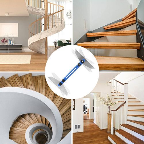 Stair Tread Template Tool Measuring Steps Risers Ruler Adjustable Gauge Jig Kit — image 9