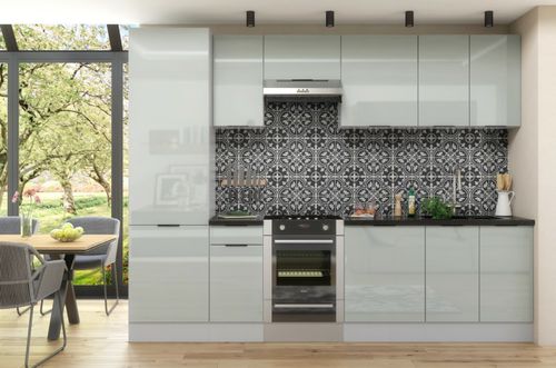 Kitchen Cabinet Pull Out Storage Basket 200mm Unit Grey Gloss Base Cupboard Star — image 10