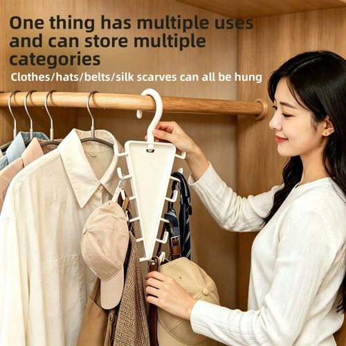 2PCS Rotatable V Shaped Clothes Hanger with 12 Hooks Closet Storage Rack — image 5