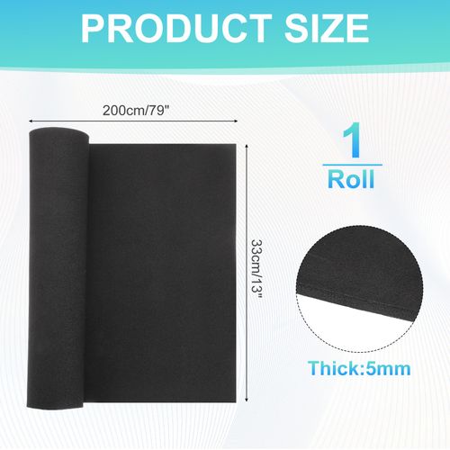 High Density EVA Foam Sheets 5mm Thick 79x13" for Cosplay DIY 1 Roll Black) — image 2