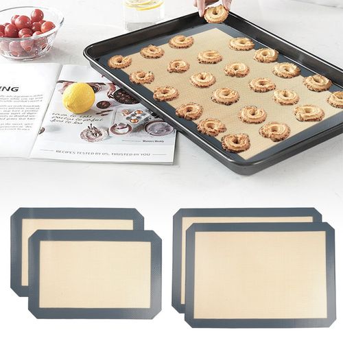 Set of 4 Silicone Non Stick Baking Mat Sheet Tray Oven Liner Rolling Cake Mat — image 1