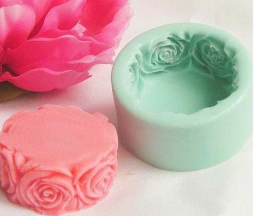 3D Round Floral Rose Soap Moulds Handmade Silicone Soap Mould Craft Art DIY Mold