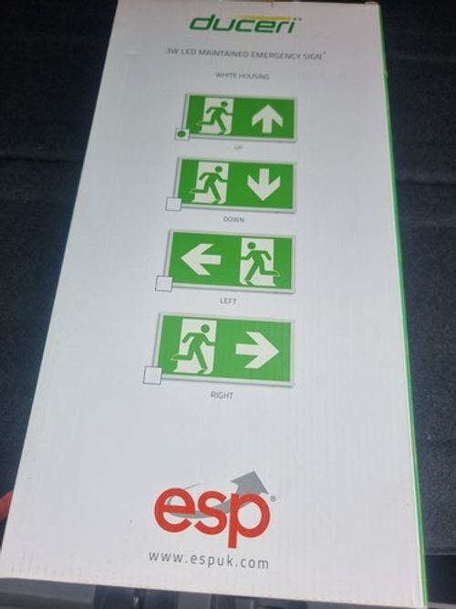 ESP Duceri 3w LED Maintained Emergency Sign Up Arrow (New) 6 available 