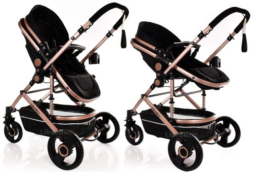 LIBREBON Baby Pram WITH CAR SEAT Buggy 3 in 1 Travel System Pushchair Up To 22Kg — image 8