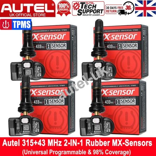 4PCS Autel TPMS MX-Sensor 315MHz + 433MHz 2in1 Programmable Tire Pressure Sensor