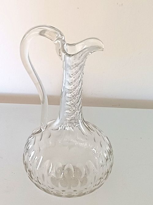 Antique Edwardian  cut glass ewer /claret jug. Circa 1910 — image 5
