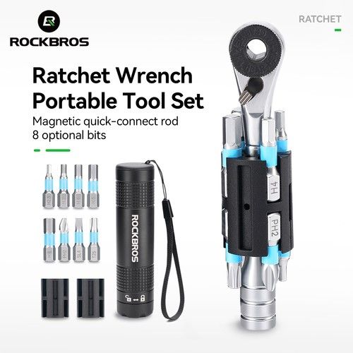  ROCKBROS Bicycle Ratchet Wrench Set Portable Quick Release Bike Repair Tools 