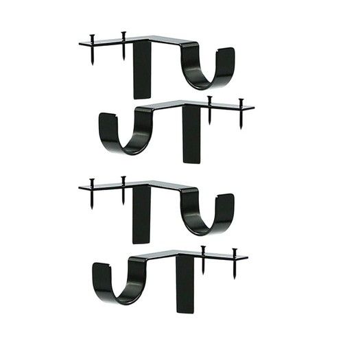 Curtain Rod Brackets Screwless Holder Wall Bracket Hooks No Drill Drapery Hooks