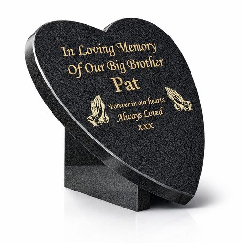  Personalised Memorial Grave Plaque Memorial HeadStone Granite Heart Grave Stone