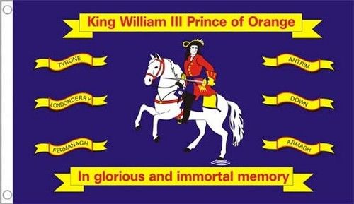 KING WILLIAM of ORANGE FLAG 5’ x 3’ Northern Ireland Irish Loyalist Ulster Order