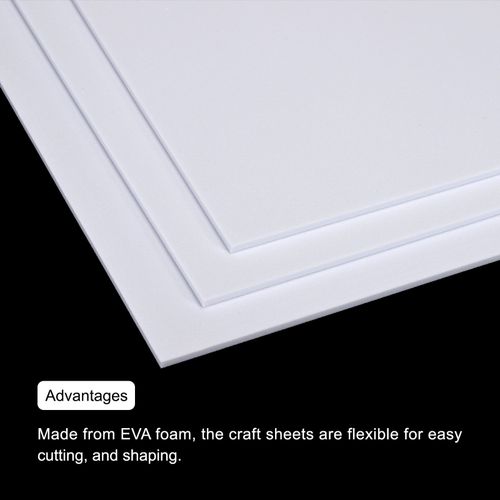 6Pcs EVA Foam Sheets White 9.8 Inch x 9.8 Inch 3mm Thick Crafts Foam Sheets — image 4