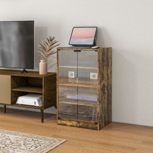 4 Tier Hi Fi Stand Record Player Stand with Adjustable Shelves Rustic Brown — image 10
