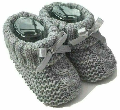 Newborn Baby Spanish Style Knitted Booties Bootees Bow Boy Girl 0-3 Months — image 1