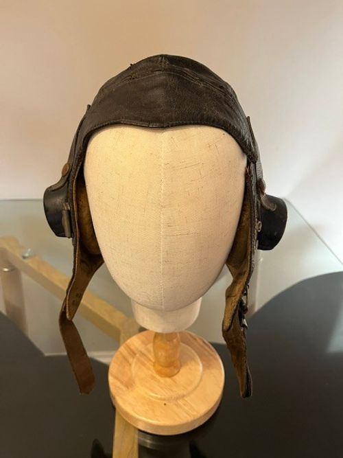 WW2 RAF First Pattern C Type Leather Flying Helmet Aircrew Pilot Original — image 8