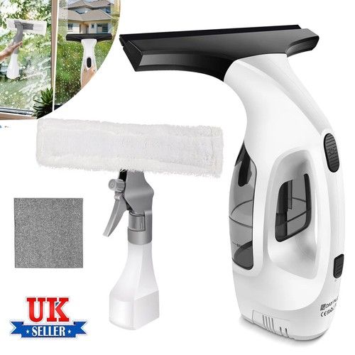 Window Vacuum Cleaner 150ml Tank Vac Compact Rechargeable Cordless Glass Mirror