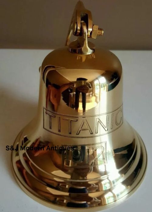 Antique Brass Wall Bell Titanic Ship's School Pub Last Orders Dinner Door 5 inch