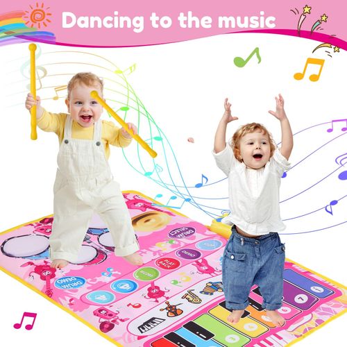 iFunLong Musical Toys Mat for 3 Year Old Girls, 2 in 1 Baby 80 x 58 cm, Pink  — image 7