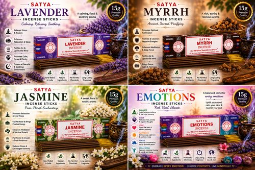 Satya Assorted Incense Sticks Gift Set 12 Collection 180g Jasmine Sandalwood — image 6