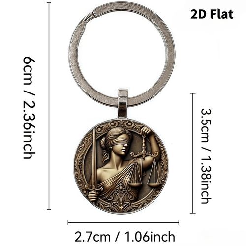 Justice Keychain - Scales of Justice Design - Zinc Alloy Lawyer Gift — image 3