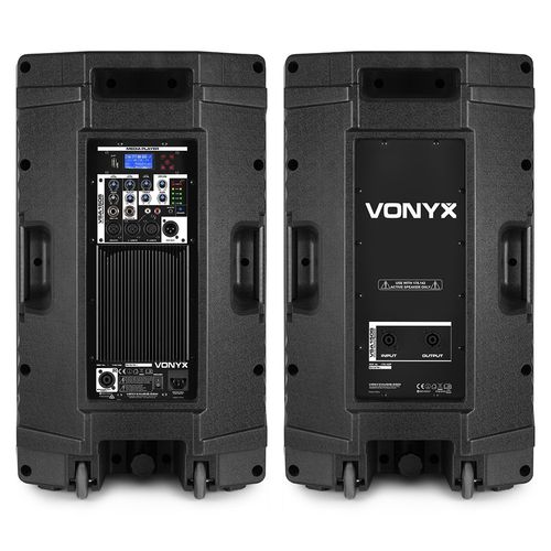 Vonyx VSA150S 15" Active Powered DJ PA Speaker System Set with Stands — image 5
