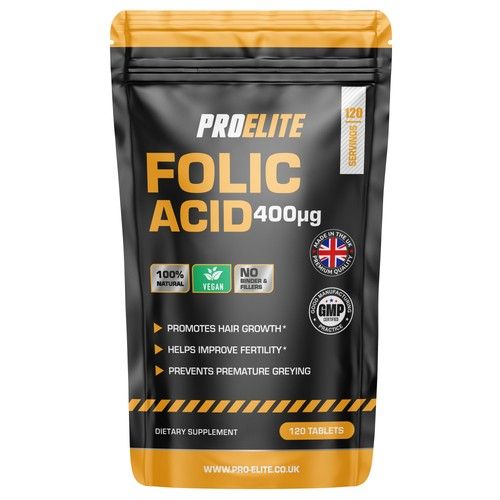 Folic Acid 400mcg 120 Tablets - Pregnancy & Tiredness Support - Vitamin B9