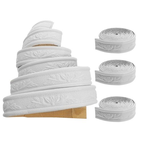 Flexible White PVC Peel and Stick Wall Strip Durable Molding Trim for Walls — image 6