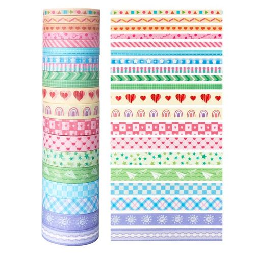 Cute 30 Rolls Washi Tape Set DIY Scrapbooking Paper Adhesive Children Rainbow — image 8