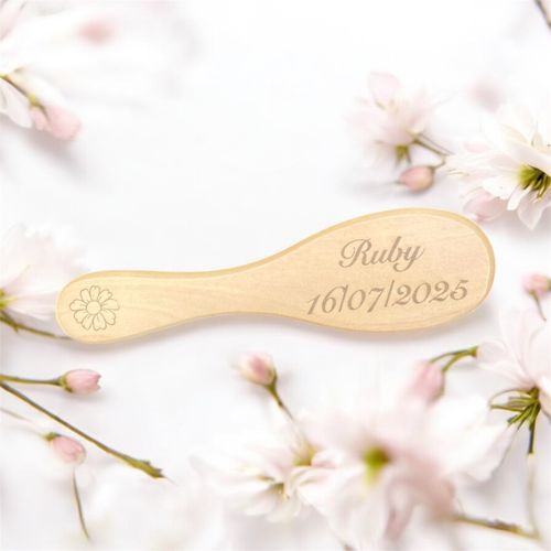 Personalised Baby Hair Brush Set Baby's First Brush Set Newborn Christening Gift — image 4