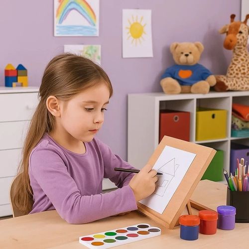 Adjustable Wooden Artist Workstation A3 Drawing Board Easel Art Craft Table Desk — image 10