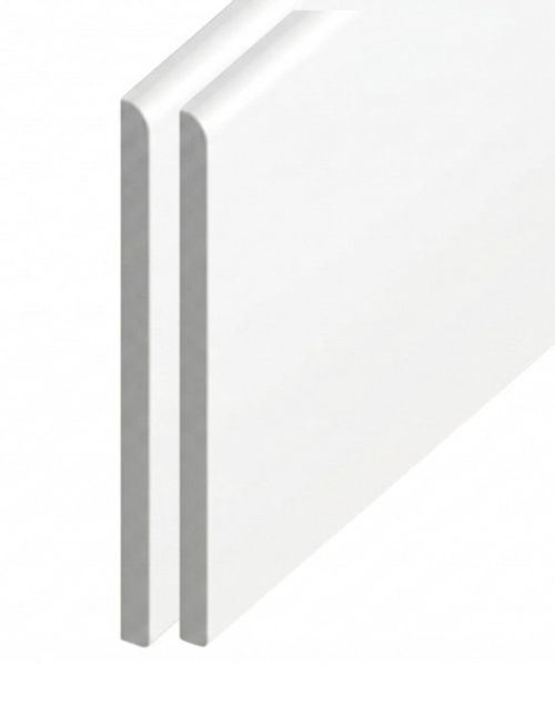 White uPVC Flat Soffit Board 100mm 2 Pack 9mm Reveal Trim 1m-2m — image 1