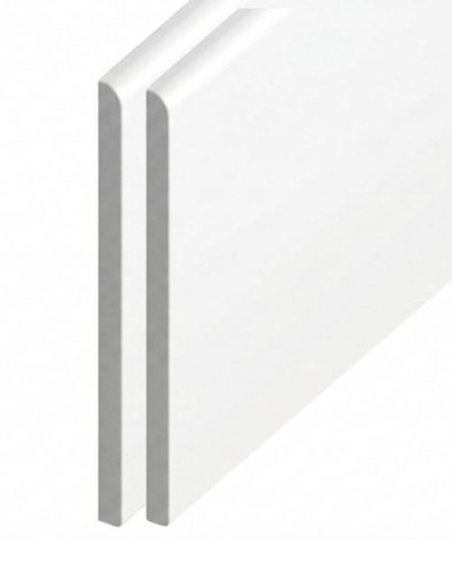 White uPVC Flat Soffit Board 100mm 2 Pack 9mm Reveal Trim 1m-2m