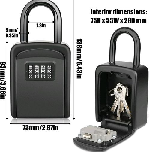 Key Lock Box Keys Cabinet Organizer Combination 4 Digit Safe Box for Car — image 2