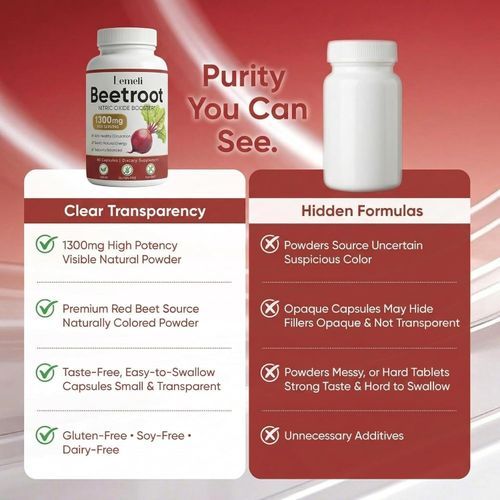 3-Pack | Lemeli Beetroot - 1300mg, Lemeli Beet Root Supplement 60 Capsules UK~ — image 8