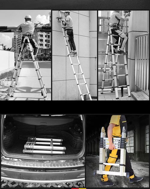 Telescopic Loft Ladder Extendable Collapsible Step Ladders Foldable Heavy Duty — image 11