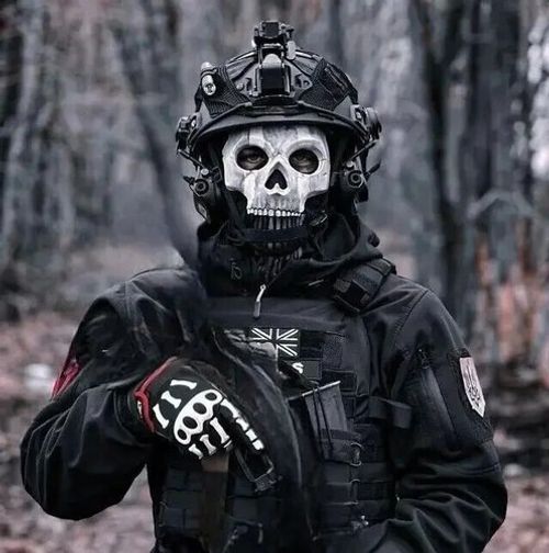 Military tactical balaclava mask with Ghost Ghost skull from the Call of Duty...