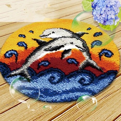 Latch Hook Rug kits For Embroidery Beginners Flower Animals Carpet Cushion